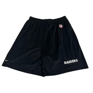 NIKE Oakland Las Vegas RAIDERS Black Practice Shorts XL Block Letter Logo